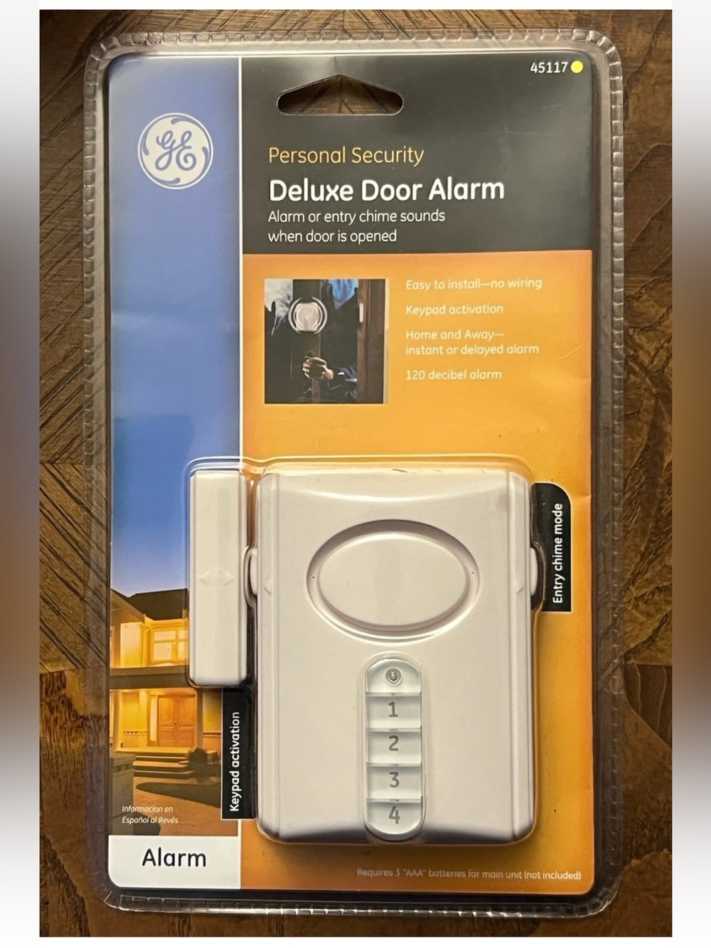GE Personal Security Deluxe Door Alarm, Factory Sealed Package, Model 45117 New!
